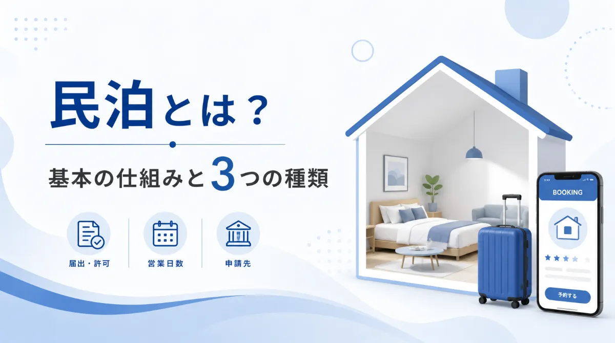 民泊とは？基本の仕組みと3つの種類