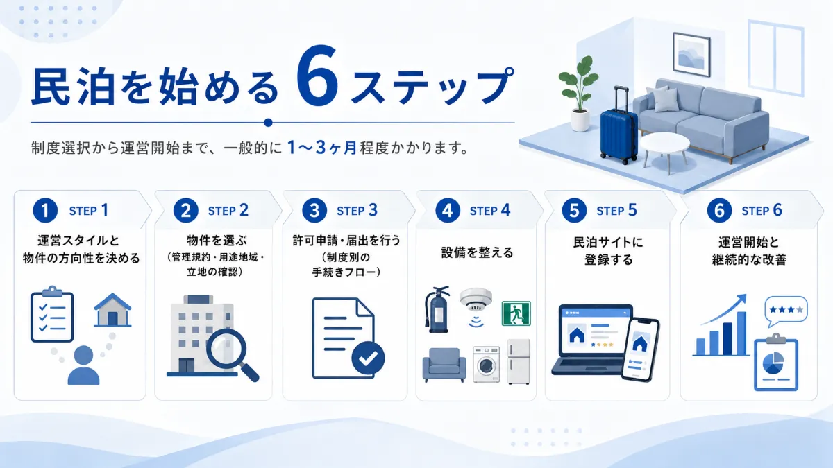 民泊を始める6ステップ