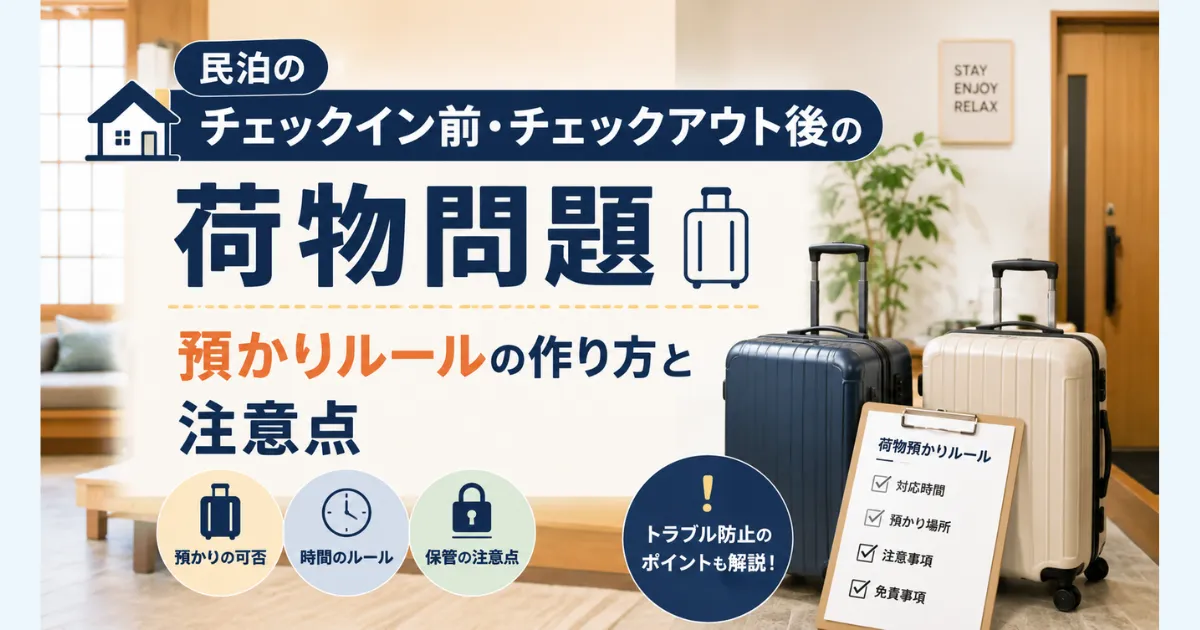 民泊のチェックイン前・チェックアウト後の荷物問題｜預かりルールの作り方と注意点