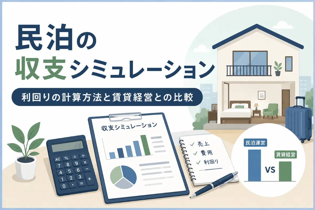 民泊の収支シミュレーション｜利回りの計算方法と賃貸経営との比較
