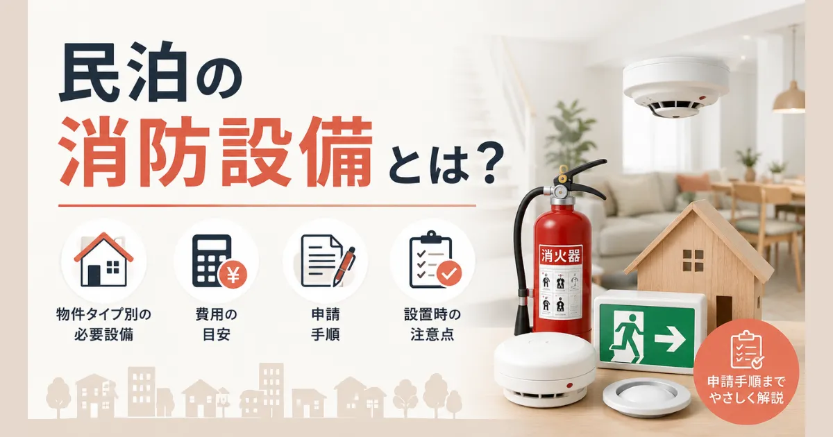民泊の消防設備とは？物件タイプ別の必要設備・費用・申請手順を解説